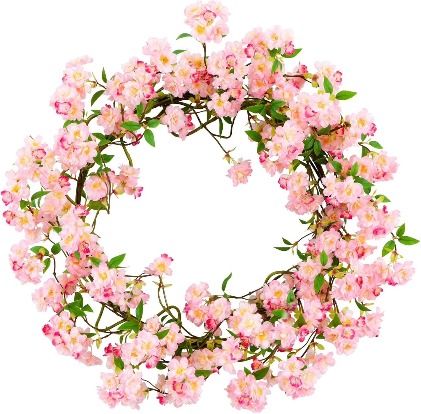 Nearly Natural 30in. Artificial Pink Cherry Blossom Wreath