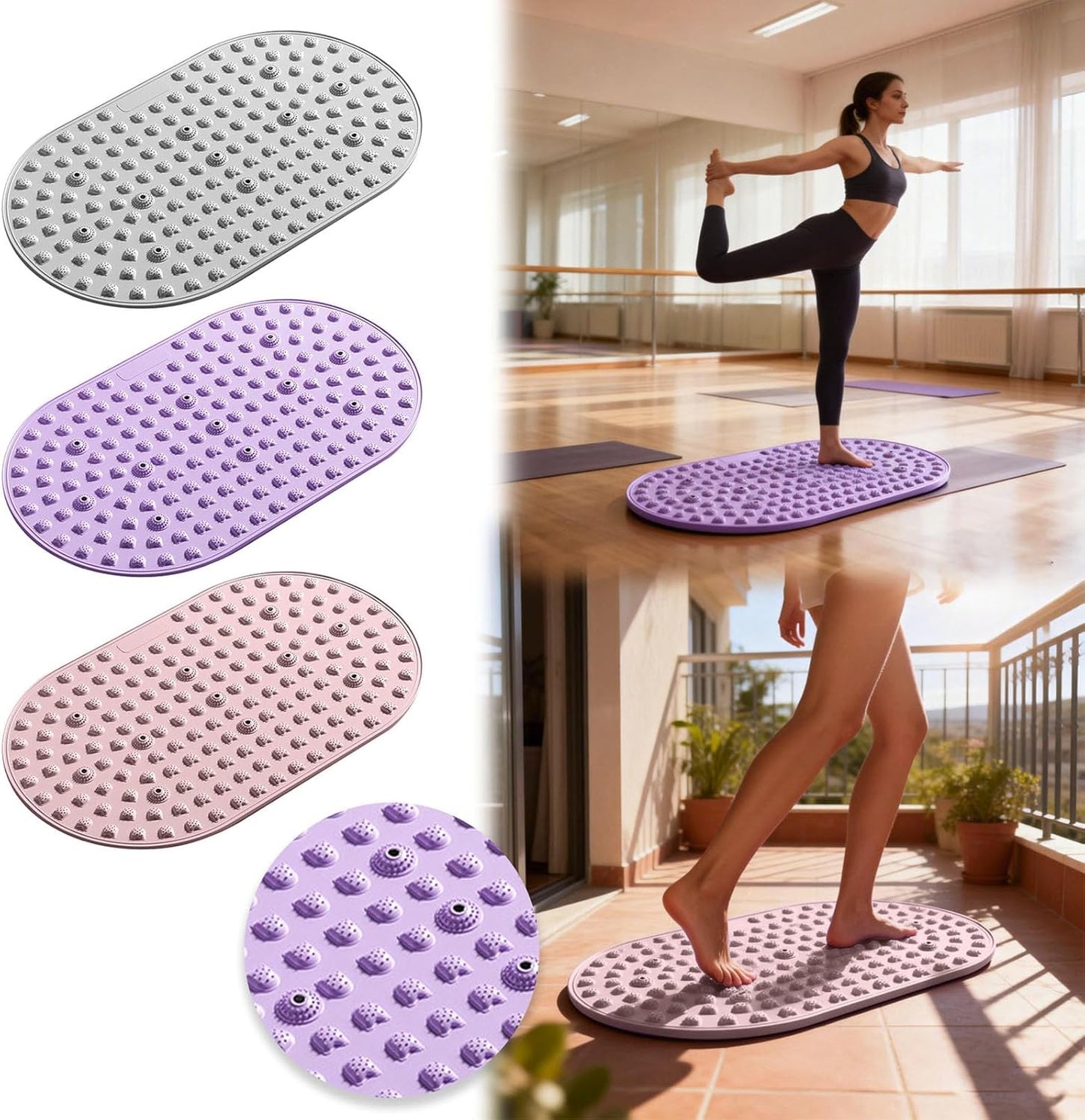 Shower Mat, Round Non Slip Bath Mat with Suction Cups and Drain Holes, Silicone Bathtub Mats for Bathroom Bathtub Swimming Pool (Pink)