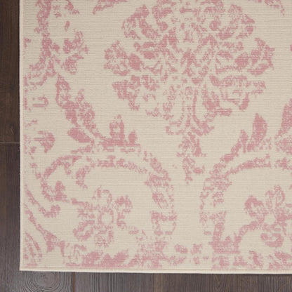Nourison Home Jubilant Ivory Pink 6' x 9' Area Rug - Easy Clean, Non Shedding, Bed Room, Living Room, Dining Room, Kitchen (6' x 9')