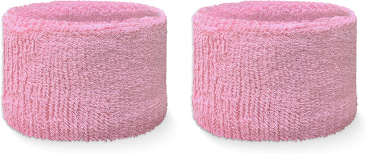Couver Wrist Sweatbands Absorbent Sweatbands for Tennis Football Basketball Running Athletic Sports and Working Out - Solid Cotton Terry Colth Sport Wristband(1 Pair)