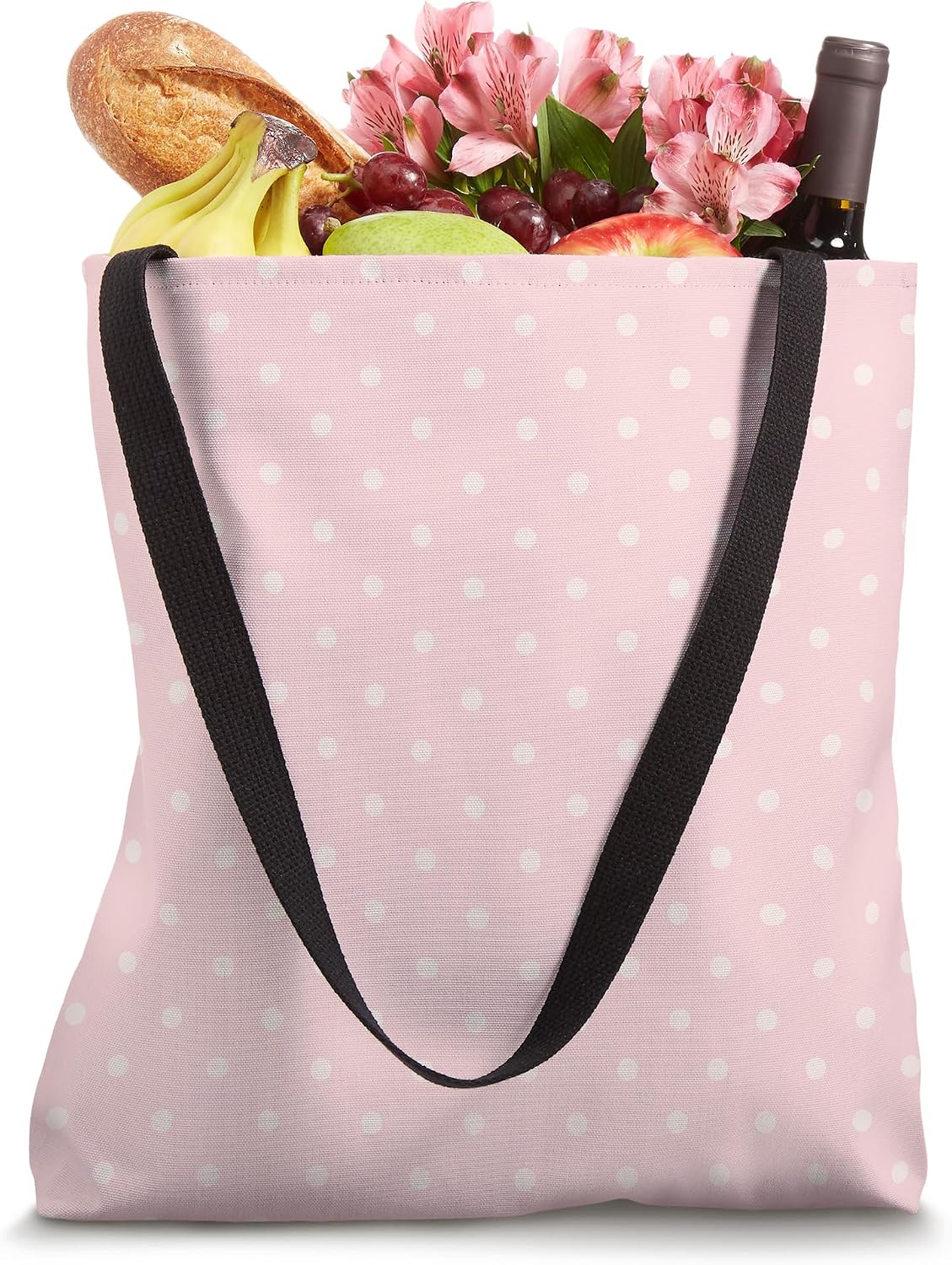 Cute Light Peach Pink Boho Tiny Polka Dot Pattern Minimalist Tote Bag