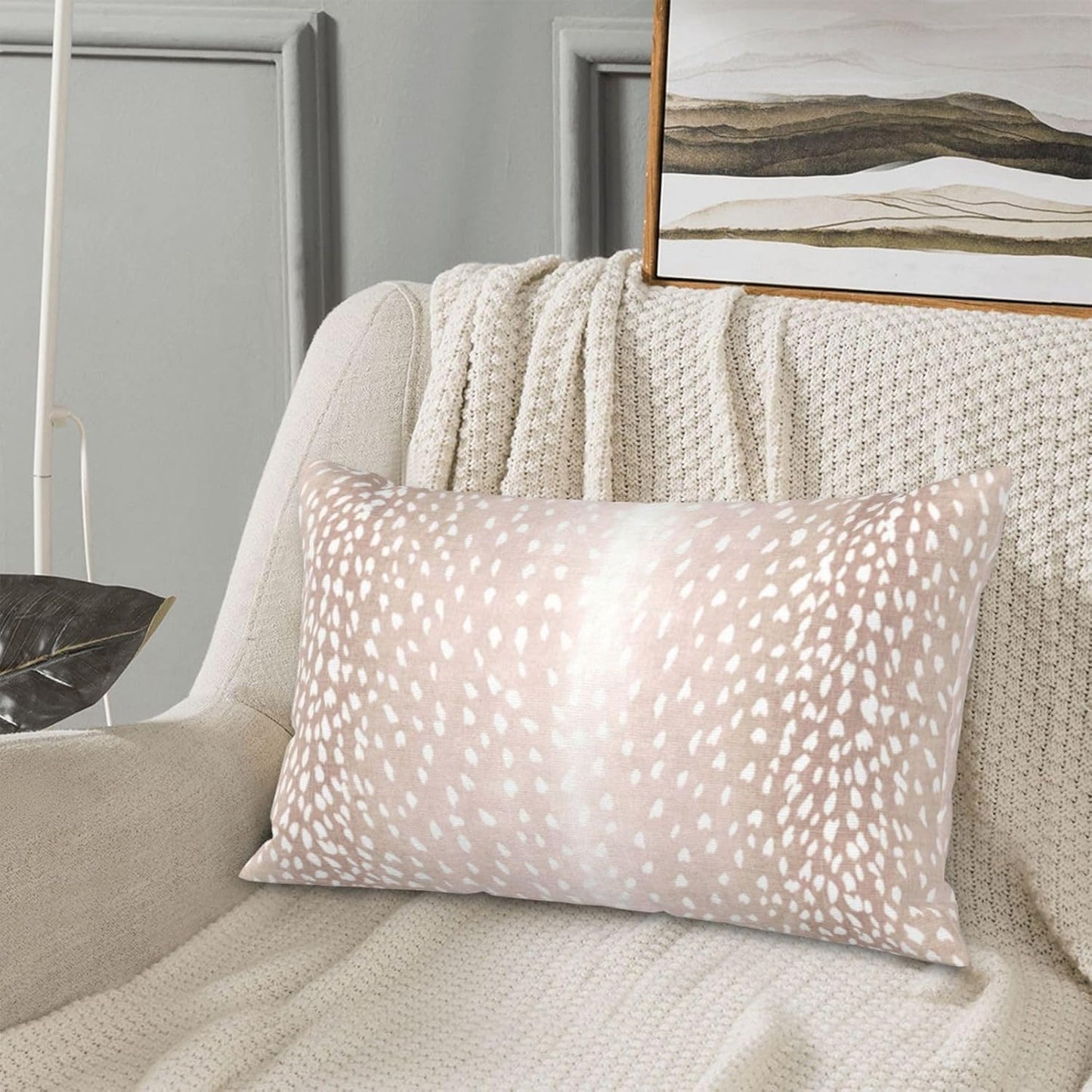 Pink Sage Green Pillow Covers 18x18 Inch 2 Pcs Boho Preppy Polka Dots Striped Decor Throw Pillows Modern Geometric Outdoor Farmhouse Decoration Pillowcase Linen Cushion Cover for Couch Sofa