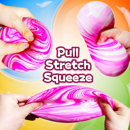 Giant Stretchy Stress Squeeze Balls - Squishy Toys for Kids - Stretch and Pull, Jumbo Stress Dough Ball, Novelty Squishy Fidget Squeeze Toys Gifts for Boys, Girls, Adults (Pink)