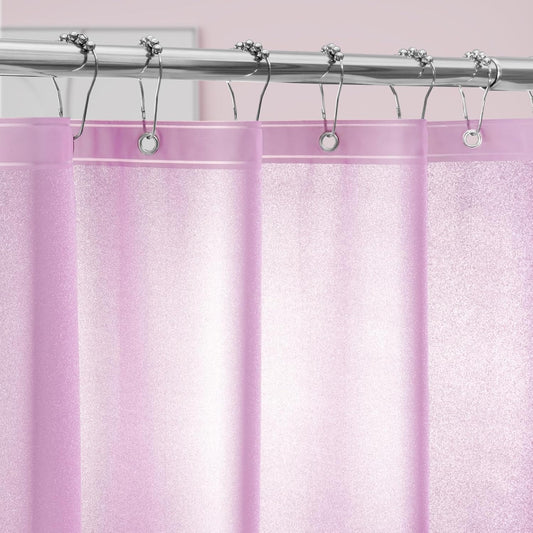 SeenusWaterproof Dreamy Pink Glitter PEVA Shower Curtain Liner, Cute Sparkle Plastic Shower Curtain with 3 Magnets, 72 x 72 inch Lovely Shimmery Bathroom Décor Shower Curtain or Liner Rose Pink