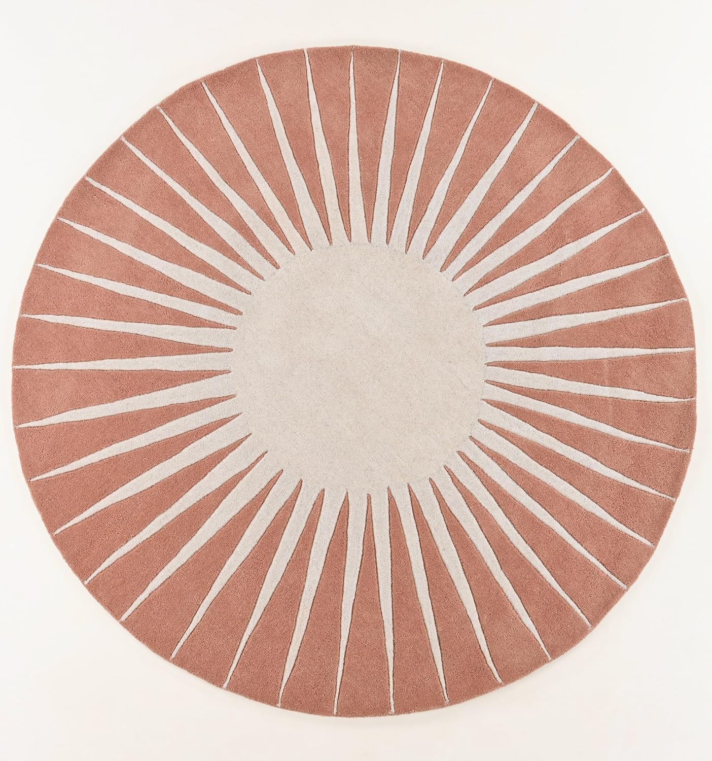 Restoration and Renovation Modern Round Area Rug – Hand-Tufted with 100% NZ Wool, Thick & Soft Circular Carpet for Living Room, Bedroom & Dining Room Decor (Soft Pink, 5' Round)