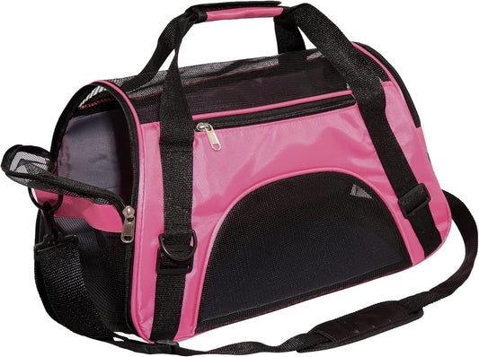 MuchL Pet Carrier Soft-Sided Carriers for Cat Carriers Dog Carrier for Small Medium Cats Dogs Puppies Pet Carrier Airline Approved Cat Dog Pet Travel Carrier (Medium,Pink)