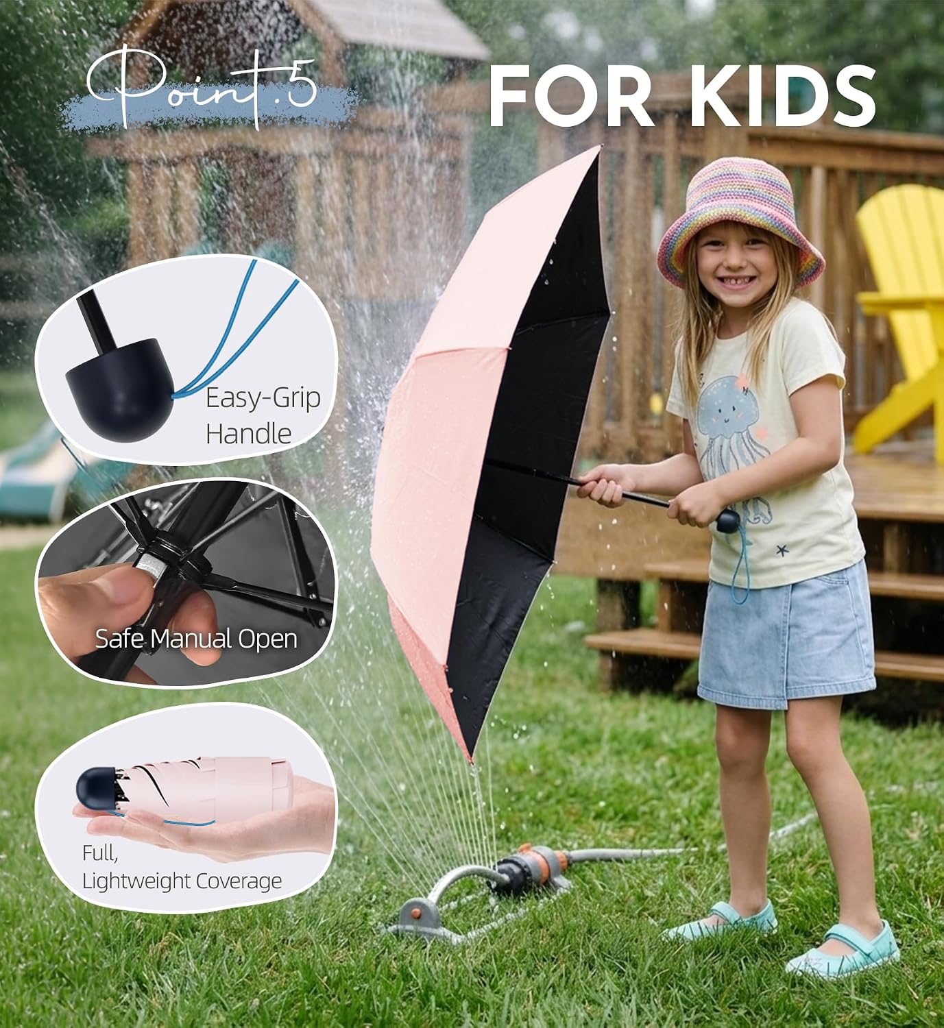 Mini Umbrella for Travel Compact - UPF 100+ UV Sun Umbrella for Purse Backpack,Super mini Sturdy Pocket Folding Umbrella with Absorbent Sleeve, Heavy Duty Parasol
