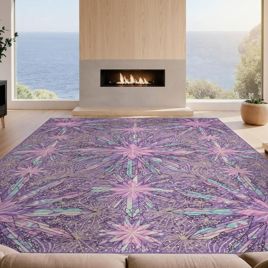 Design&I 5'x7' Easy Clean Abstract Abstract Accent Rug, Pink Sleek Flatweave Pet Friendly & Non-Slip Built-in Grip Floor Covering for Small Living Room, Playroom, Bedroom | 2156615