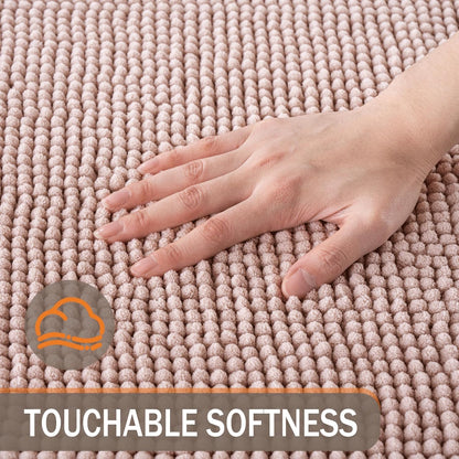 Exclusivo Mezcla Bathroom Rugs Mat 17x24, Extra Soft Absorbent Chenille Bath Rugs Mat, Quick Dry, Machine Washable Bath Mats for Bathroom Floor, Shower, Home Decor, Pink
