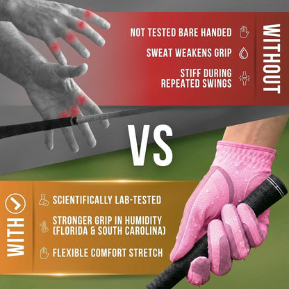 Copper Tech Plus Rain Golf Gloves Women Left Hand or Right Hand (Single) | Water-Enhanced Golf Rain Gloves for Women | Joint Support Ergonomic Copper Compression