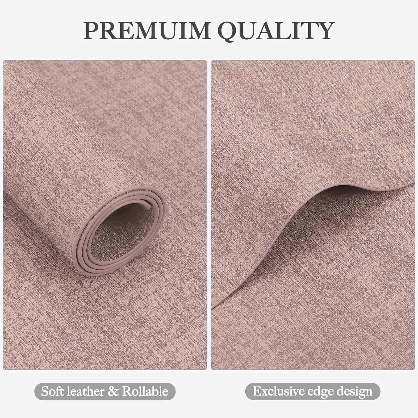 Faux Leather Heat Resistant Placemats Set of 4 – Waterproof Oilproof Wipeable Dining PU Vinyl Place Mat Easy Clean Table Mats for Kitchen/Dining/Party/Holiday, Pink