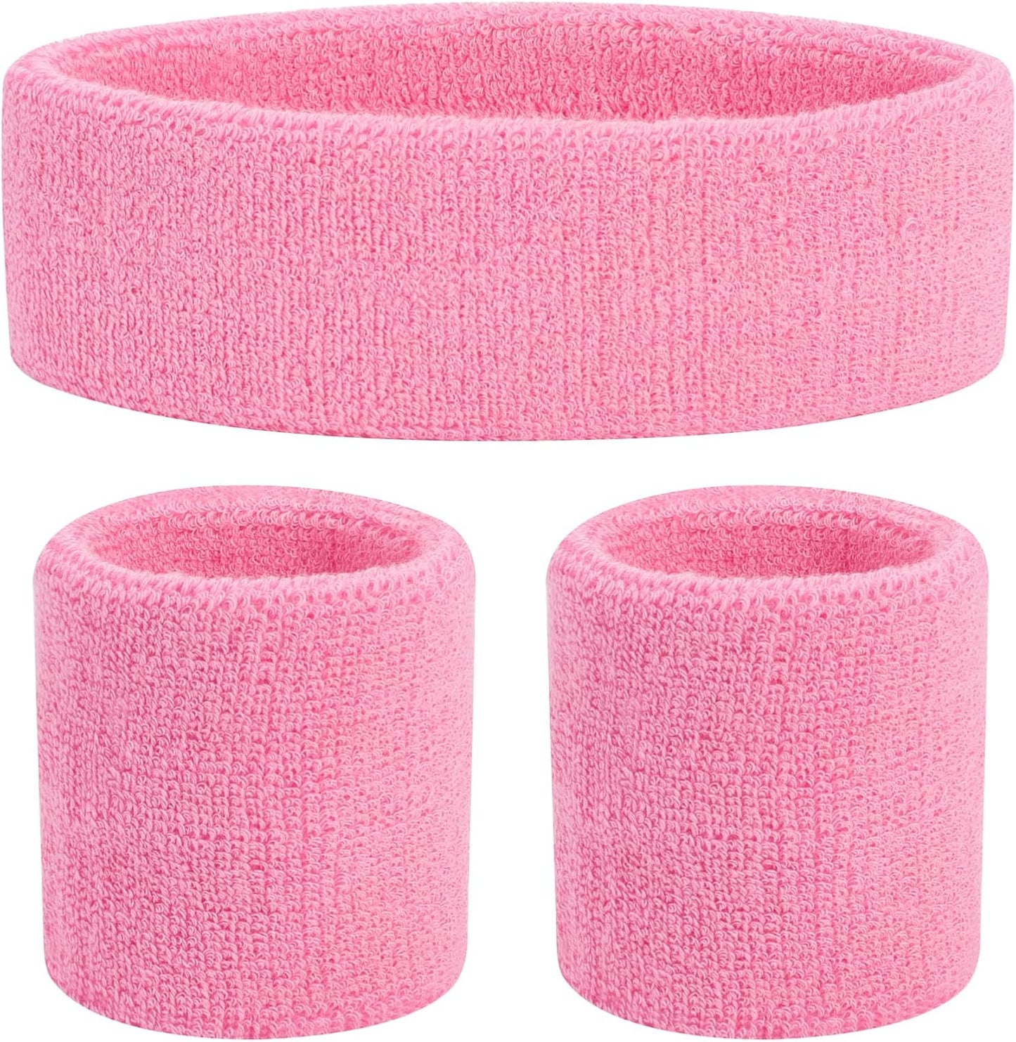 ONUPGO Kids Sweatbands Toddler Headband Wristband Set - Athletic Cotton Baby Sweat Band for Kids Youth Baby (1 Headband + 2 Wristbands)
