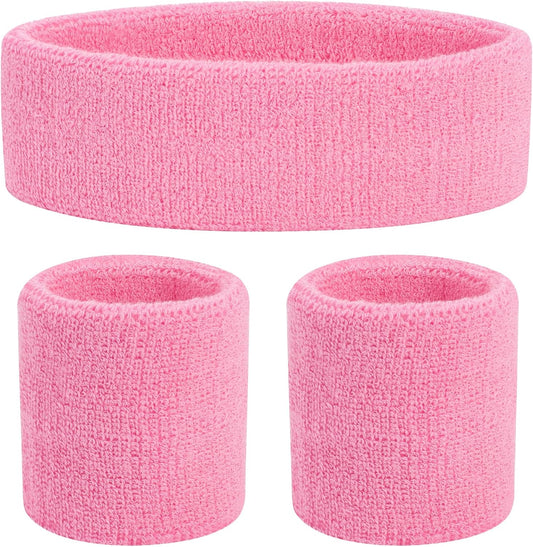 ONUPGO Kids Sweatbands Toddler Headband Wristband Set - Athletic Cotton Baby Sweat Band for Kids Youth Baby (1 Headband + 2 Wristbands)