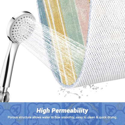Loofah Shower Mat Bath Mat: 48x24 Inch Square Bath Mat for Inside Shower - Soft Non-Slip - Shower Safety Mat for Bathroom Wet Areas Stall Tub