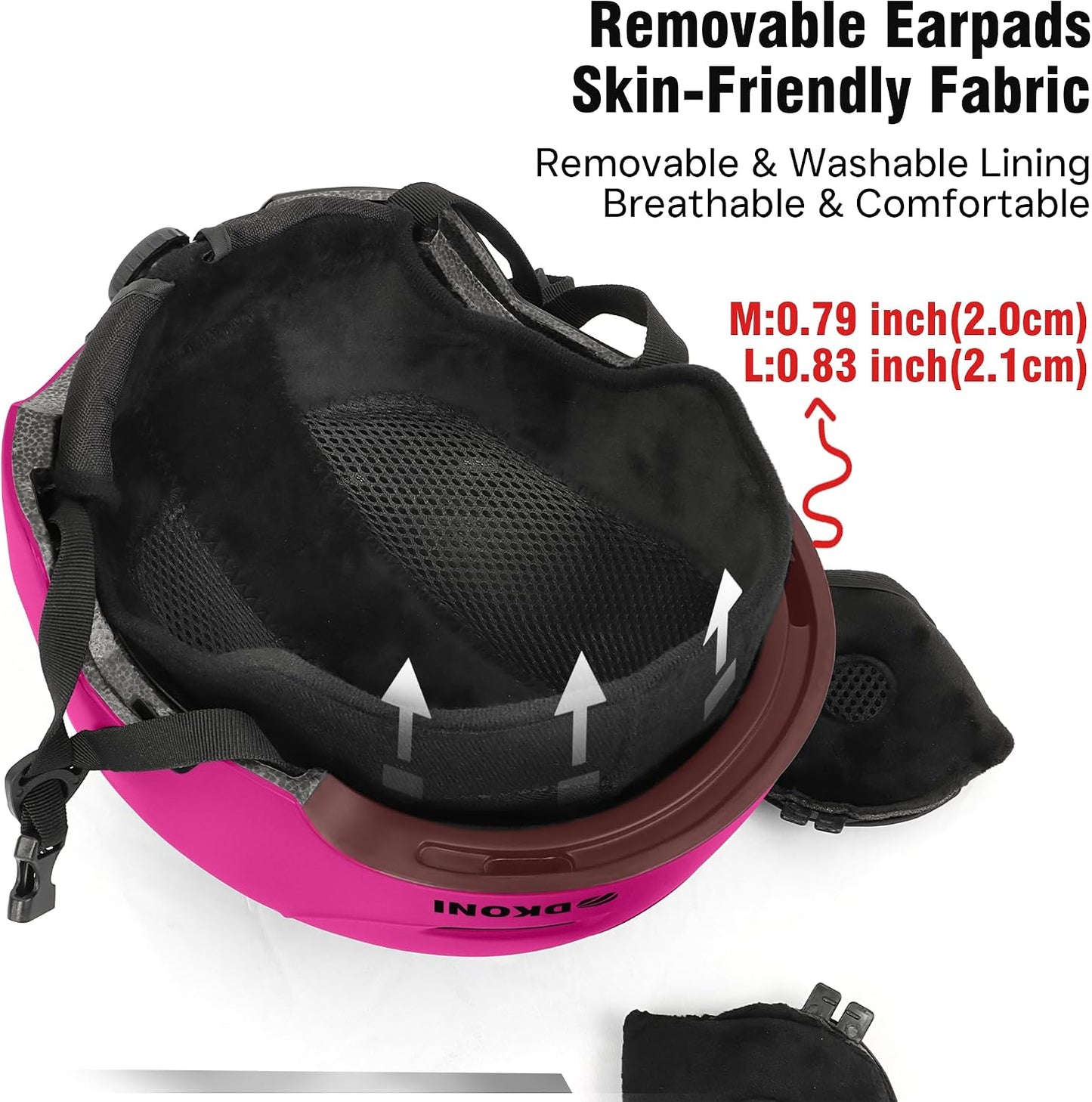 DKONI Ski Helmet for Adults Snowboard Helmet Men Women Youth Certified Snow Sports Helmet for Skiing Snowboarding
