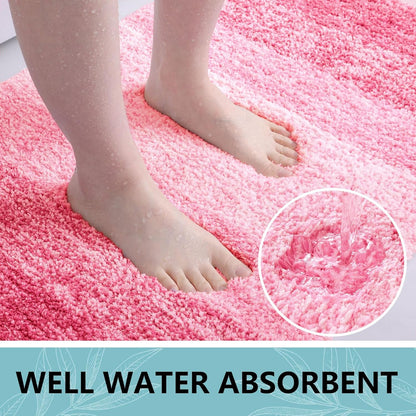 Arotive Microfiber Bathroom Rugs, Shaggy Soft and Absorbent Bath Rug, Non-Slip, Thick Plush Machine Washable Dry Bath Mats for Bathroom, Tub and Shower, 36x24, Pink, Rectangular