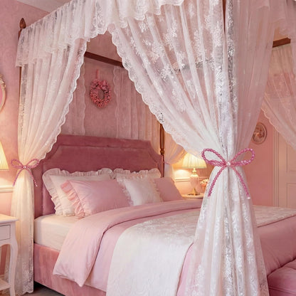 Novabright 2 Pack Pink Crystal Bow Magnetic Curtain Tiebacks Beaded Magnetic Decorative Curtain Holders and Holdback Clips No Drill Beaded Drapery Holdbacks for Bedroom & Coquette Room Decor