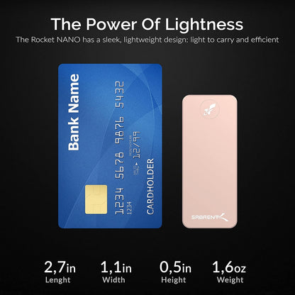 SABRENT 2TB Rocket Nano External Aluminum SSD Up to 1000MB/s (Pink) (SB-2TB-NANO-PNK)