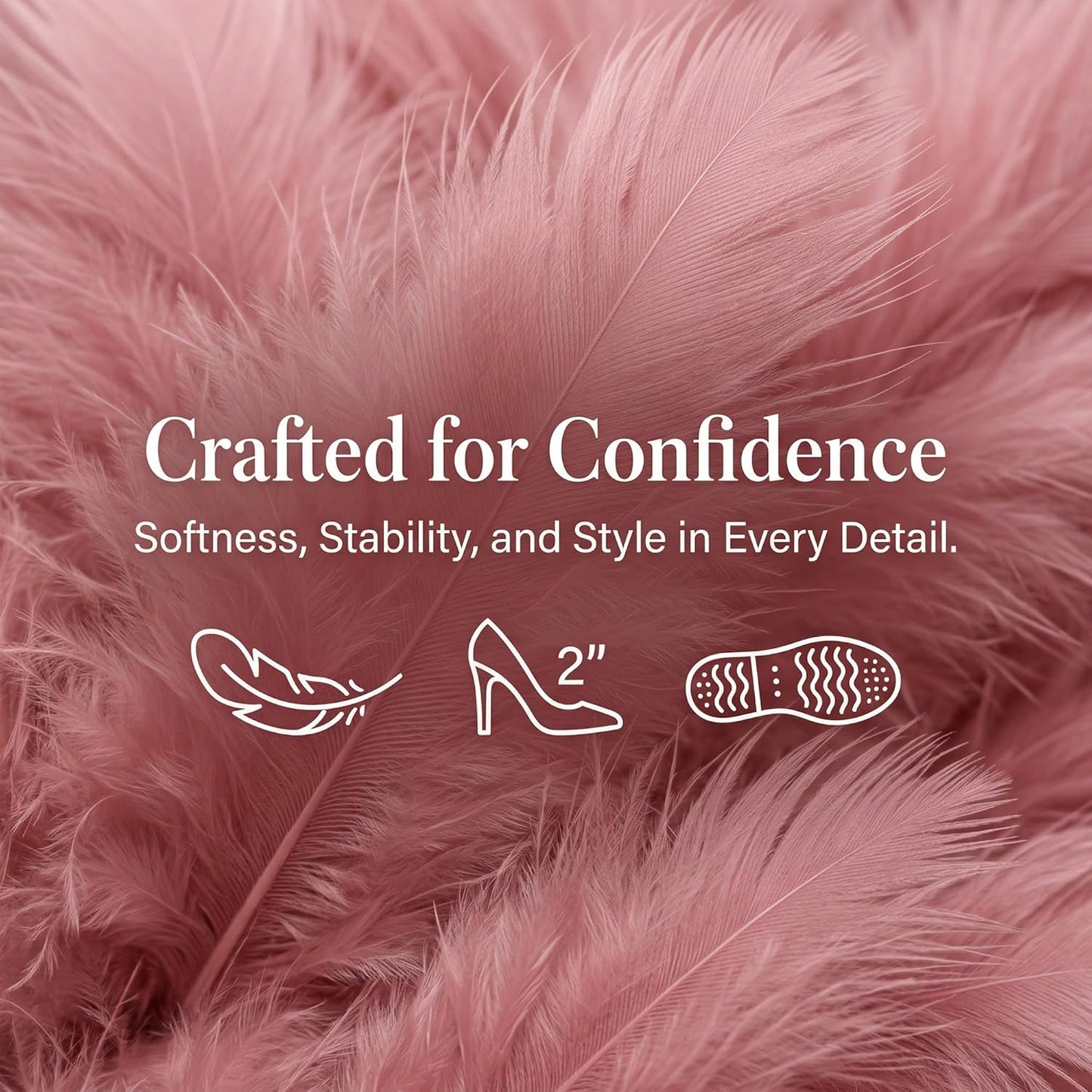 YIBLBOX Women's Round Toe Sandal Fluffy Feather Sexy Slippers Kitten Heeled Slippers for Lingerie Wedding Evening