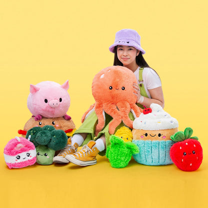 Squishable - Snugglemi Snackers Peach - Comfort Food Collection - 6.5 in - Soft Toy Collectible Stuffed Animal - Beans