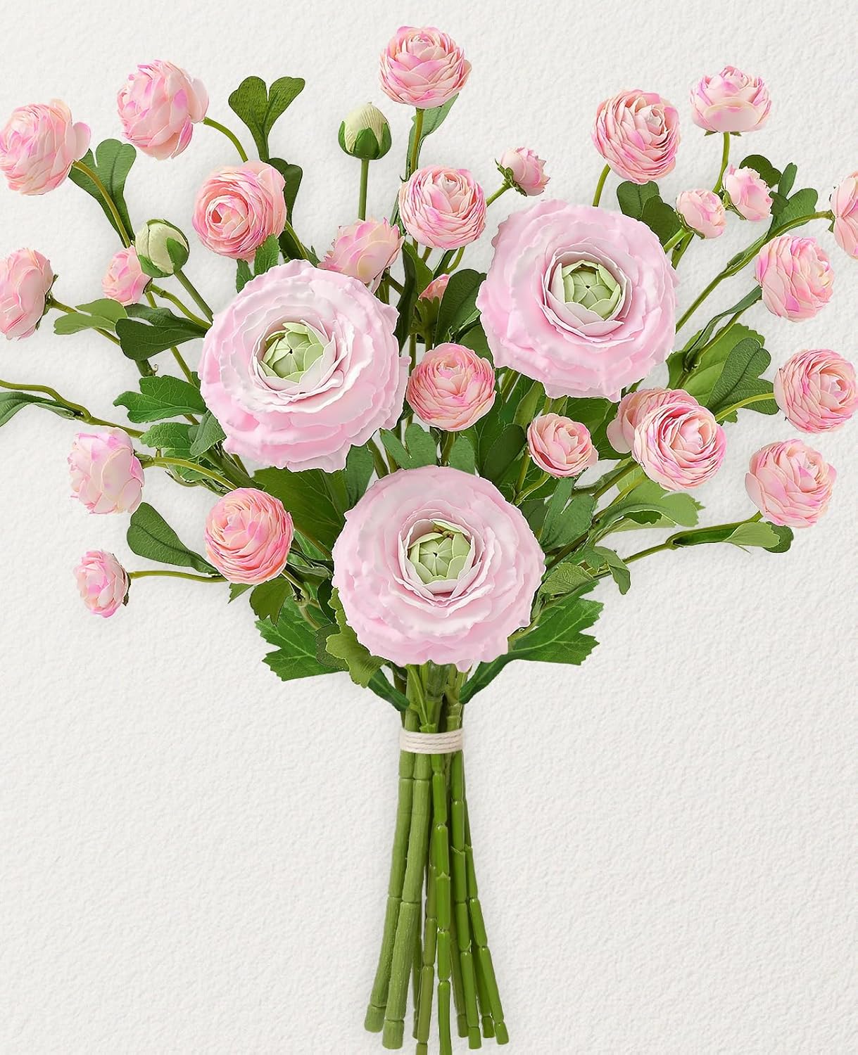 Dolicer Real Touch Ranunculus Artificial Flowers, 8Pcs 18 Inch Fake Peonies Artificial Flowers, Pink Faux Flower for Vase Faux Peony Bulk for Home Table Wedding Bridal Bouquet Decor