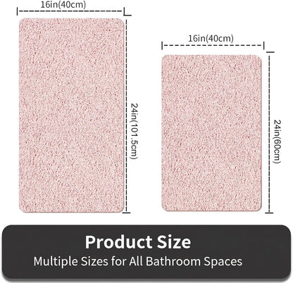 Shower Mat Non Slip, 16 x 24 Inch, Pink Shower Mats for Inside Shower, Soft PVC Loofah Bath Mats for Tub, Quick Drying Easy Cleaning Bathroom Stall Floor Mat Without Suction Cup