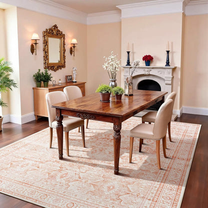 Lofus 5x7 Area Rug for Living Room,Pink Washable Area Rugs with Non-Slip Backing,Soft Boho Carpets for Bedroom Dining Room Home Office Indoor Nursery