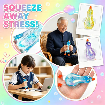 Cute Duck Squishy Sugar Stress Ball,Soft Duck Stress Relief Sugar Ball Toys and Moldable Slow Rise Relaxing Sensory Fidget Stress (Pink)