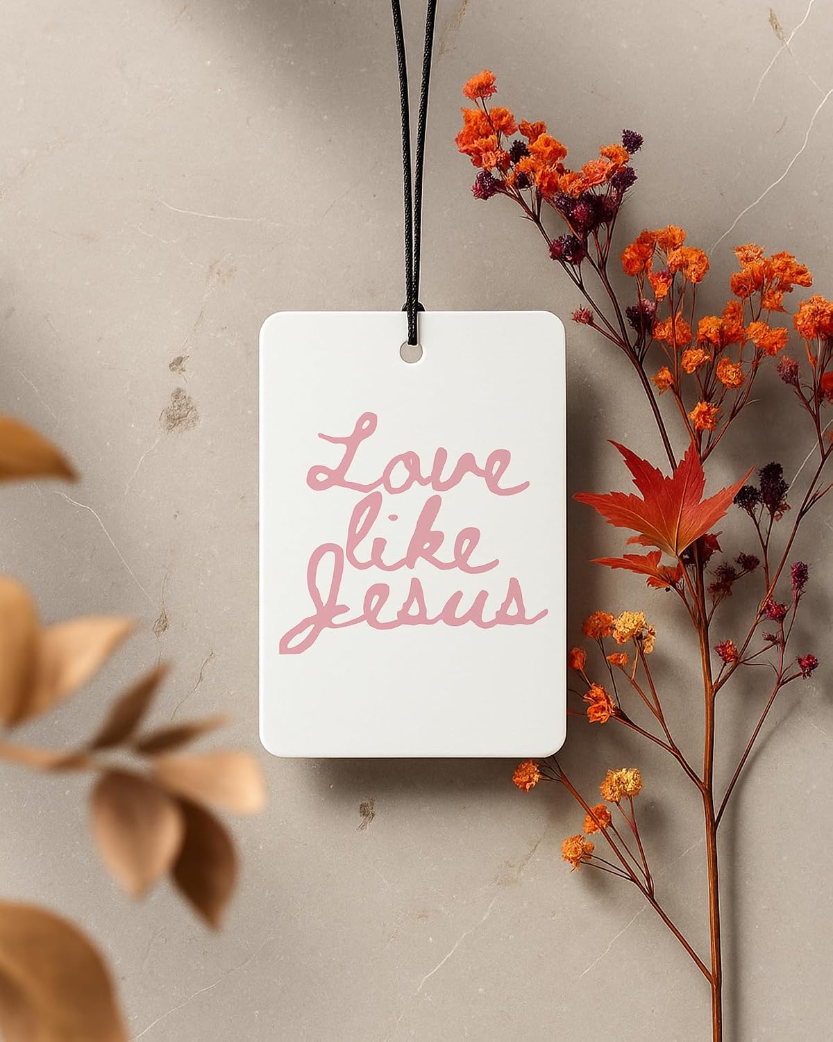 Boho Pink Floral Christian Car Air Freshener 4 Pcs Coconut Scented, Faith Based Girly Car Accessories Mirror Decor for Women, Religious Hanging Air Freshener for Cars Closet Drawer Books