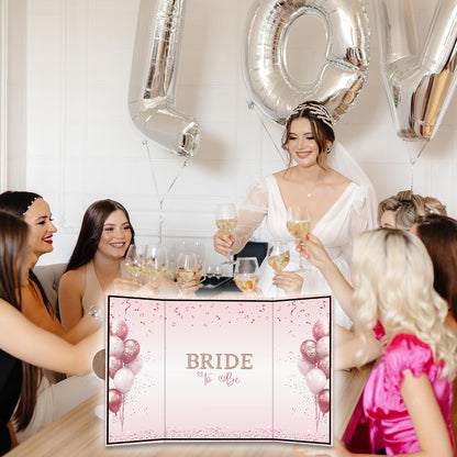 Pink Balloon Bridal Shower Decorations - Bride-to-Be Alternative Signature Guest Book for Women - 18 ''x12'' Signature Book Gifts - Bachelorette Party Wedding Reception Decor & Supplies - A06