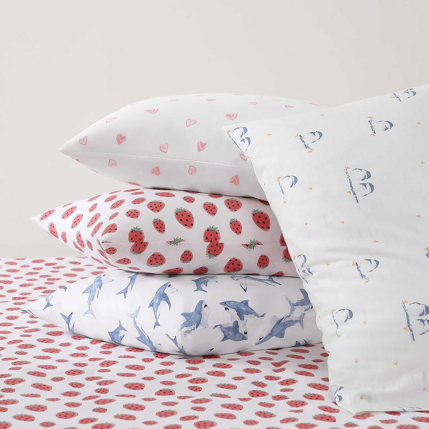 Poppy & Fritz - Twin Sheets, Luxurious Cotton Percale Bedding Set, Crisp & Cool, Super Soft Bed Essentials (Sweet Heart Pink, Twin)