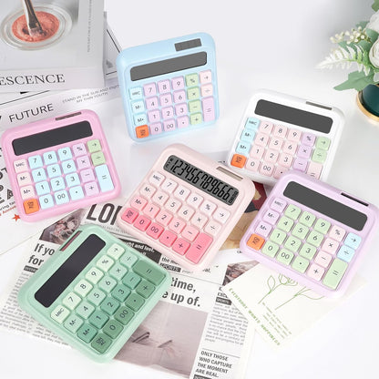 Mechanical Switch Calculator, Desktop Calculators, Pink Calculators Big Buttons, 12-Digits Large LCD Display, Solar & Battery Dual Power, Desk Calculator for Office Home School Basic Business