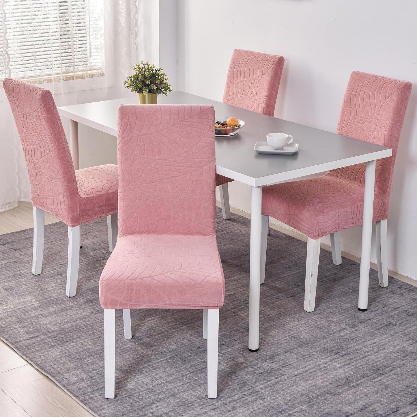 HZDHCLH Waterproof Chair Covers 4 Pack, Spandex Dining Chair Slipcovers, Protectors for Kitchen and Dining Room Chairs
