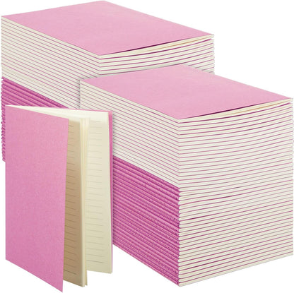Mimorou 100 Pcs Journals Notebooks Bulk - Kraft Softcover A5 Small Notebooks 5.5 Inch x 8.3 Inch Notepads with 60 Page 30 Sheet for Writing Sketch Travel Office Supplies(Pink,Lined)