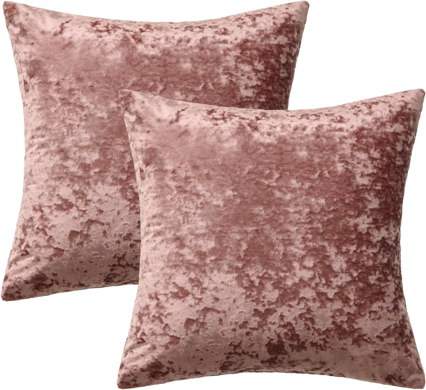 MIULEE Velvet Throw Pillow Covers Set of 2, Soft Neutral Decorative Valentine Spring Pillow Cases with Luxurious Textured Cushion Covers for Home Decor Couch Sofa Bed,Dusty Rose Pink 18x18 inch