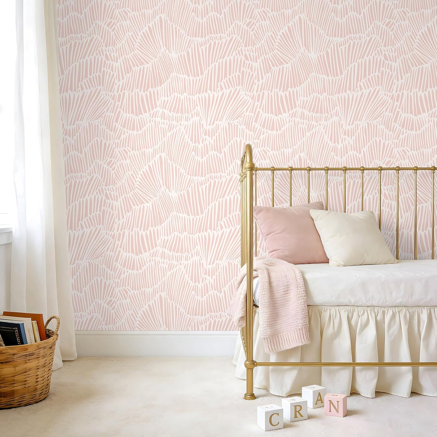 VEELIKE Blush Pink Geometric Peel and Stick Wallpaper Boho Abstract Art Deco Wallpaper for Bedroom Nursery 17.7''x118'' Self Adhesive Removable Flashdance Pattern Geometric Contact Paper for Walls DIY