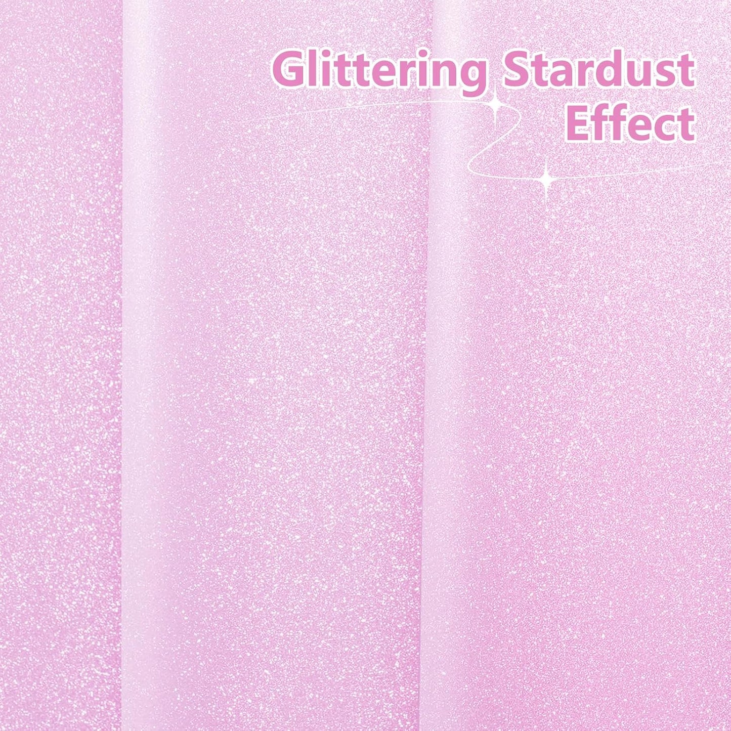 Seenus Waterproof Plastic Dreamy Pink Glitter Shower Curtain, Sparkle PEVA Shower Curtain Liner with 3 Large Magnets, 72 x 72 inch Blingbling Shimmery Bathroom Décor Shower Curtain Rose Pink