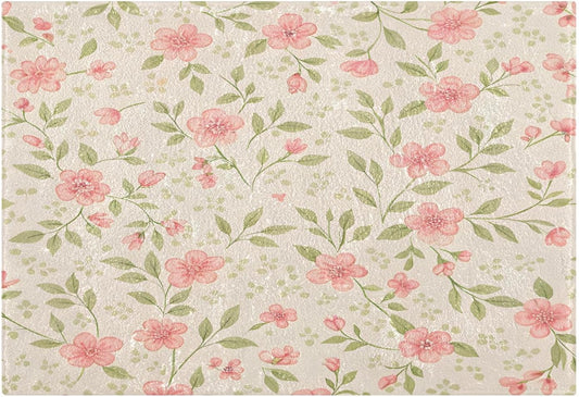 Watercolor Flowers Pink Bathroom Mat Rug 24" x 16" Non Slip Super Absorbent Quick Dry Bath Mats for Bathtub Fluffy Rugs