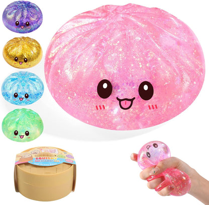 Sugar Dumpling Squishy,Viral Bao Bun Squishy Dumling Mystery Box,Stress Relief Fidget Squeeze Toy for Holiday & Birthday Gifts (Pink)