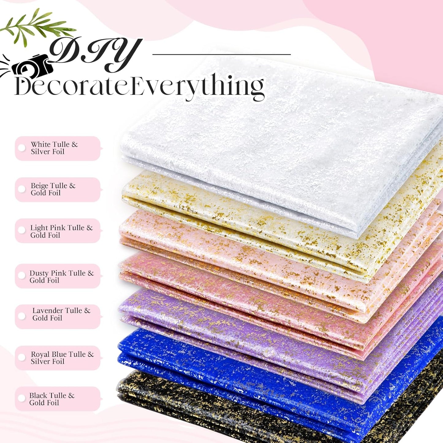 P Pothuiny 2 Pcs Light Pink Table Runner 28 x 120 Inch, Glitter Metallic Foil Tulle Table Runner Party Golden Sheer Gauze Table Decor for Wedding Birthday Christmas Anniversary