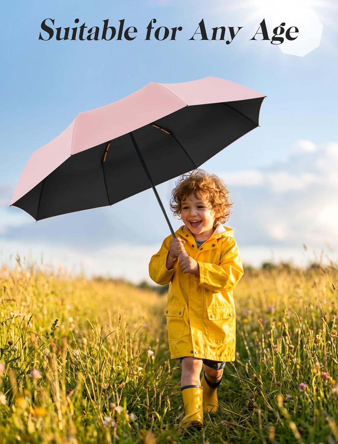 Seniny Umbrellas for Rain with Ring Buckle - Travel Umbrella Compact for Backpack, Car, Walking, Automatic UV Umbrella for Sun Protection, Small Portable & Folding Umbrellas for Windproof, Women Kids