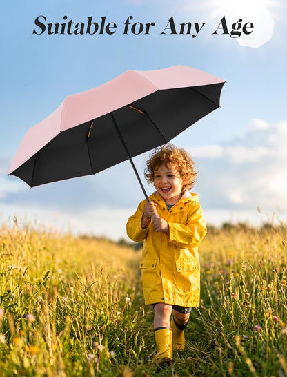 Seniny Umbrellas for Rain with Ring Buckle - Travel Umbrella Compact for Backpack, Car, Walking, Automatic UV Umbrella for Sun Protection, Small Portable & Folding Umbrellas for Windproof, Women Kids