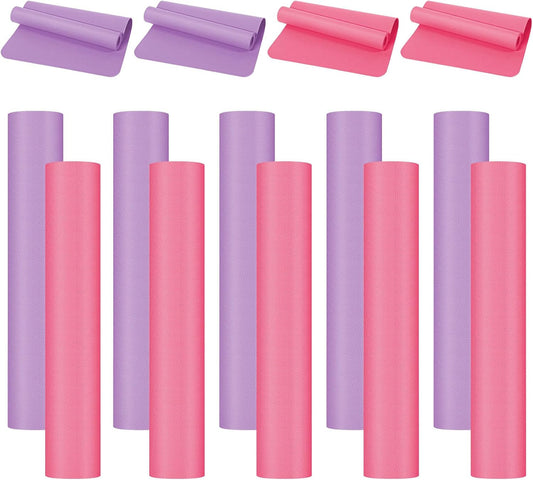 10 Pack Yoga Mats Bulk, 68'' x 24'' x 4mm Thick Yoga Mats for Kids and Adult Gym Mats Bundle Latex Free Exercise Mats with Non Slip Texture for Outdoor Yoga, Pilates or Workout