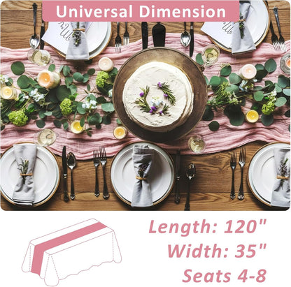 Dusty Pink Cheesecloth Table Runner, 10 FT Boho Rustic Cheese Cloth Gauze, 35x120 Inches Centerpieces Decor for Wedding Spring Easter Baby Bridal Shower Party Decoration, 1 Pack