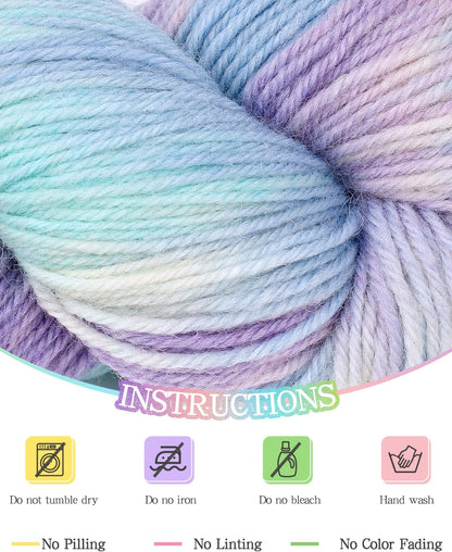Katech Wool Yarn for Crocheting- 3 Pack 10.58 oz/ 300g Gradient Yarn Wool 52%, Cashmere 10%, Polyester 38%, 885 yds/ 810m Hand Dyed Cashmere Yarns for Knitting Socks Shawl-Orange Pink