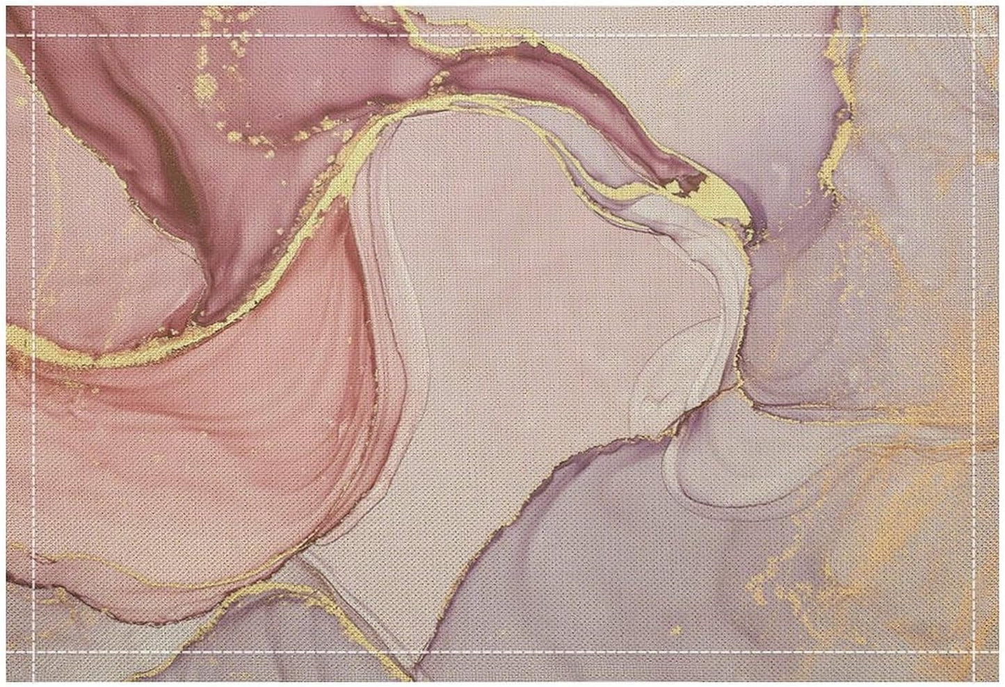 Marble Placemats Set of 6,Modern Abstract Pink Gold Marble Texture Pattern Placemats Table Mat for Home Dining Table Kitchen Party Decor 12x18in 6PCS