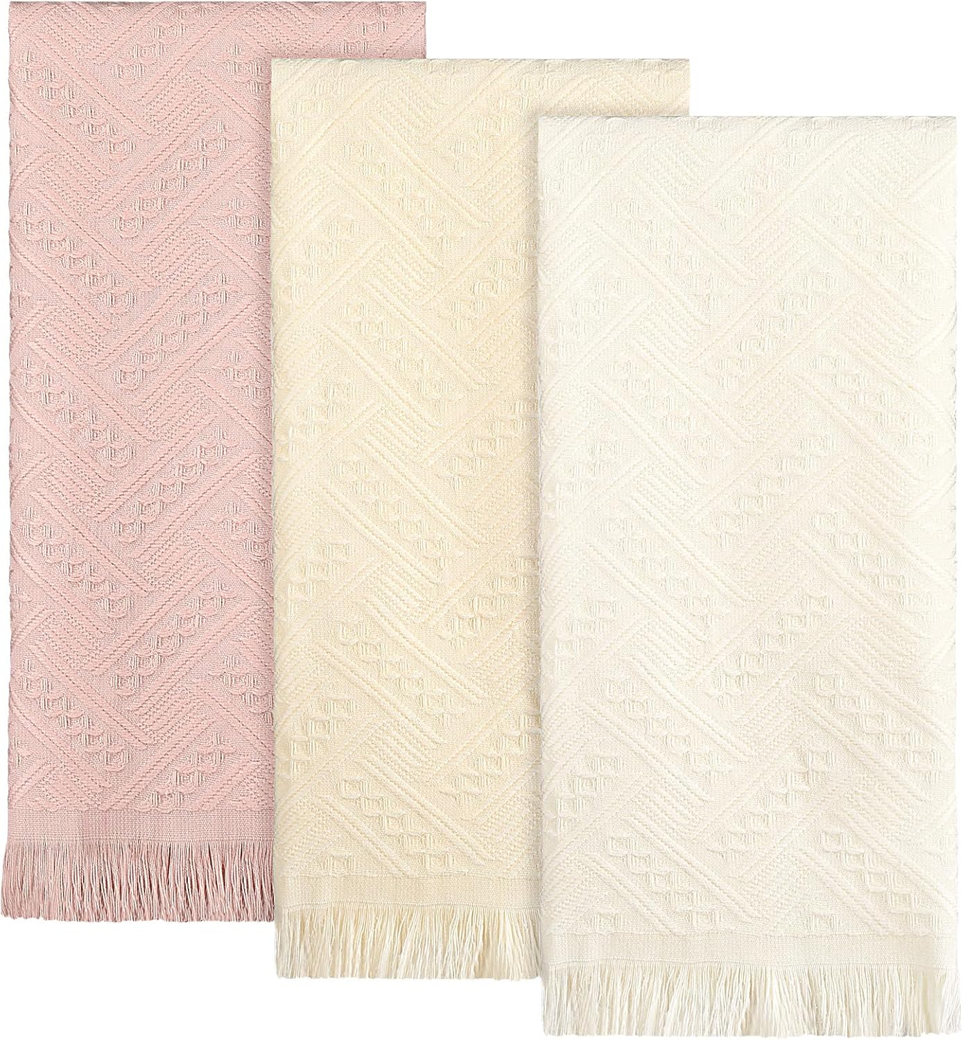 Tegeme 3 Pcs Spring Decorative Pink Mauve Hand Towels with Flower Hairband 13 x 29'' Pink Coquette Floral Towels for Bathroom Cotton Absorbent Bath Decor for Wedding Birthday Gift Yoga Spa