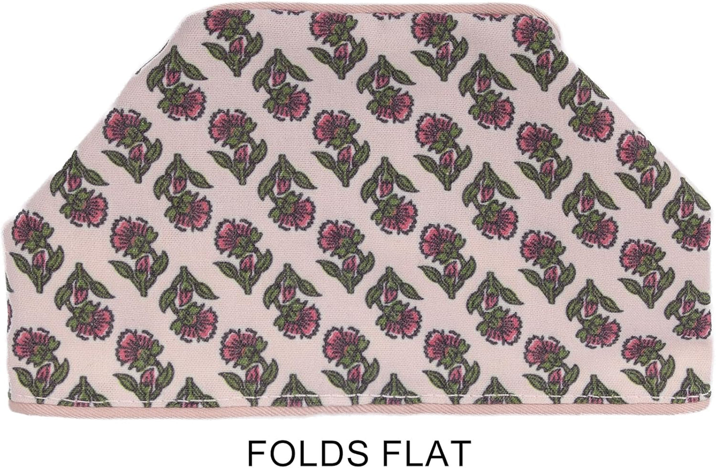 3Pcs Pink Flower Cotton Tissue Box Cover Hand Block Printed 5" x 5" x 5.5" Square Soft Reusable Floral Napkin Holder for Home Kitchen Dining Bathroom Office Cafe (Pink)