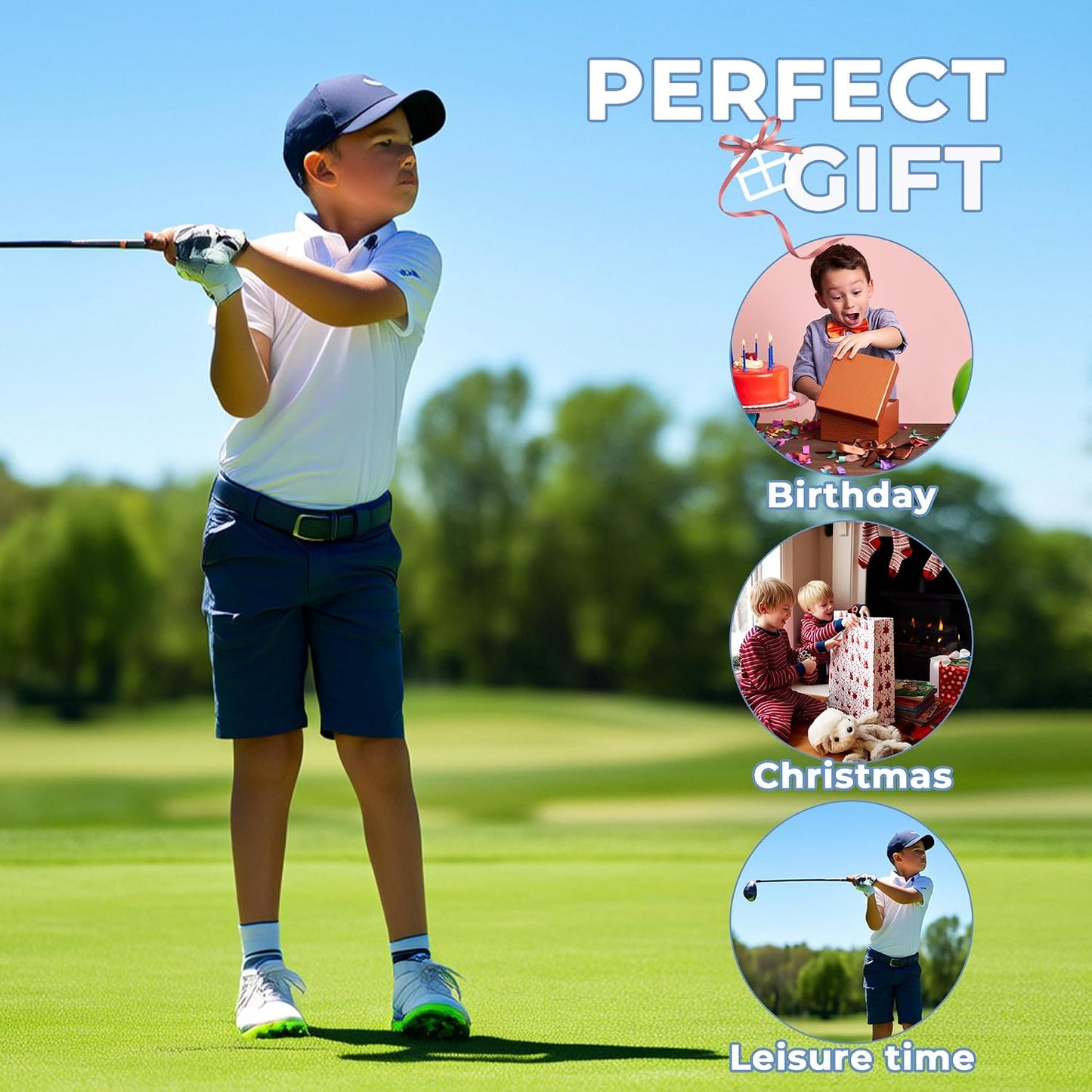 AIGEVTURE Golf Gloves Kids Junior Toddlers Left Hand Children's Premium Youth Golf Gloves Boys Girls