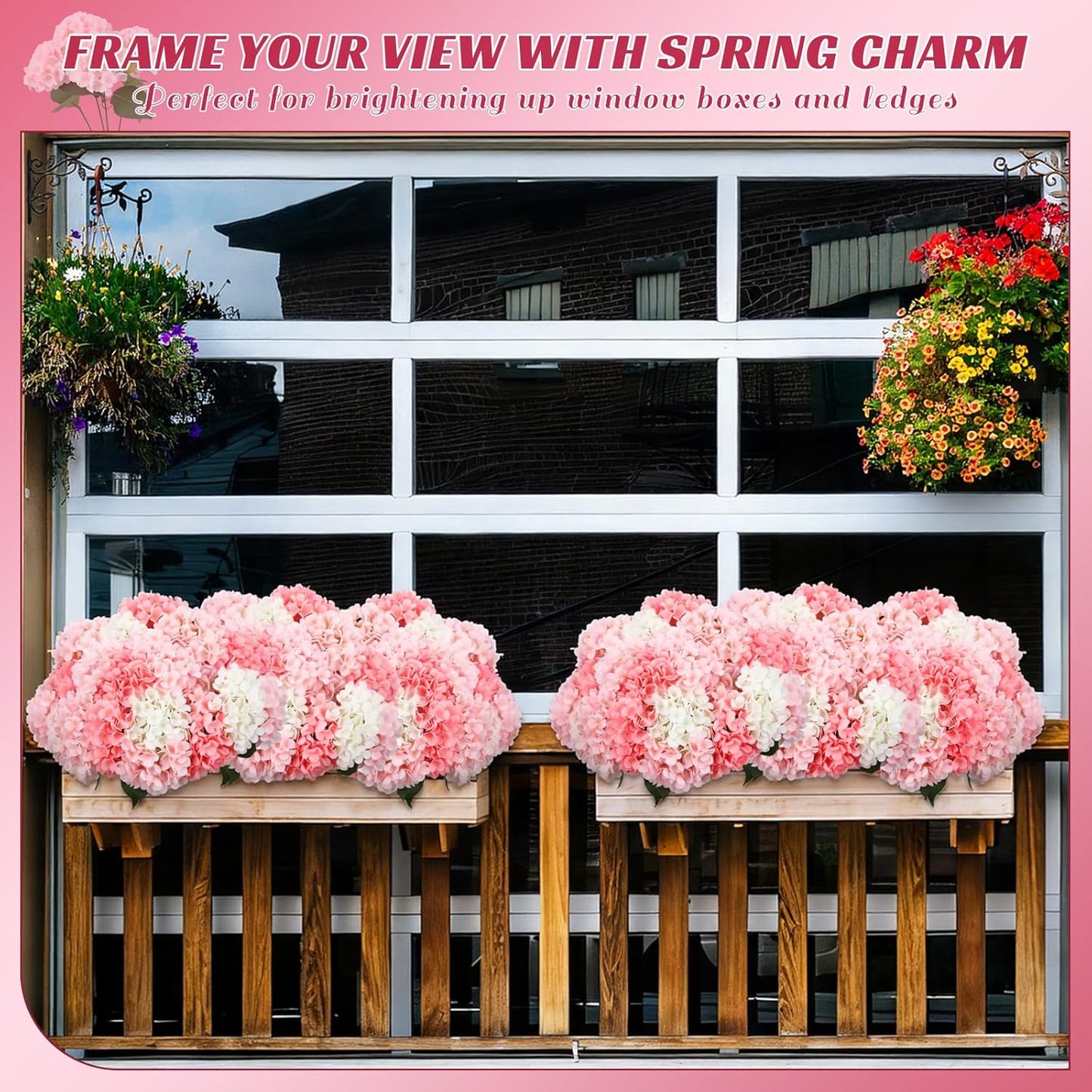 Suncalla Pink 6 Bundles Hydrangea Artificial Flowers Bulk 30 Heads 20'' Faux Fake Hydrangea for Spring Graves Easter Decor Porch Indoor Outdoor Home Garden Wedding Table Centerpieces